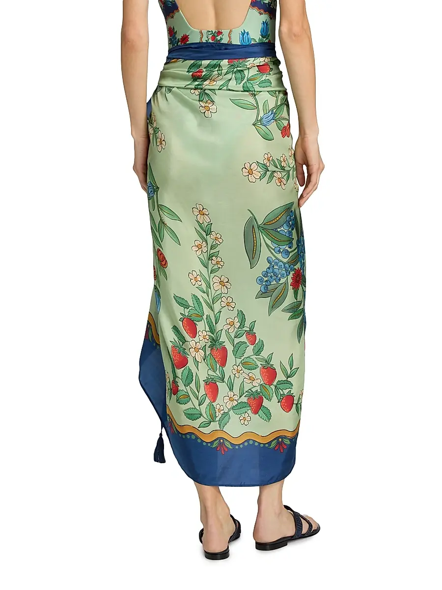 Farm Rio Women's Fruit Beauty Faded Printed Cotton Sarong | Thumbnail 4 Farm Rio Women's Fruit Beauty Faded Printed Cotton Sarong | Thumbnail 4