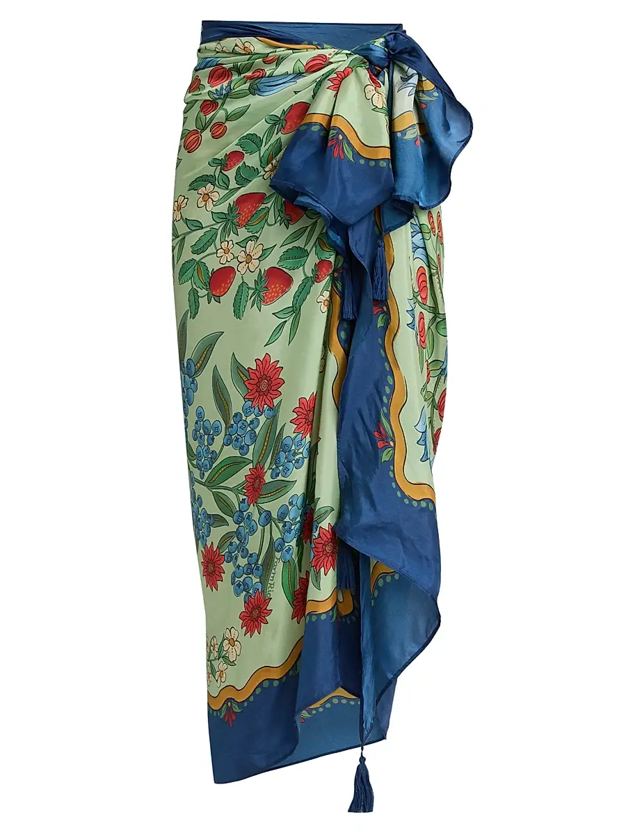 Farm Rio Women's Fruit Beauty Faded Printed Cotton Sarong