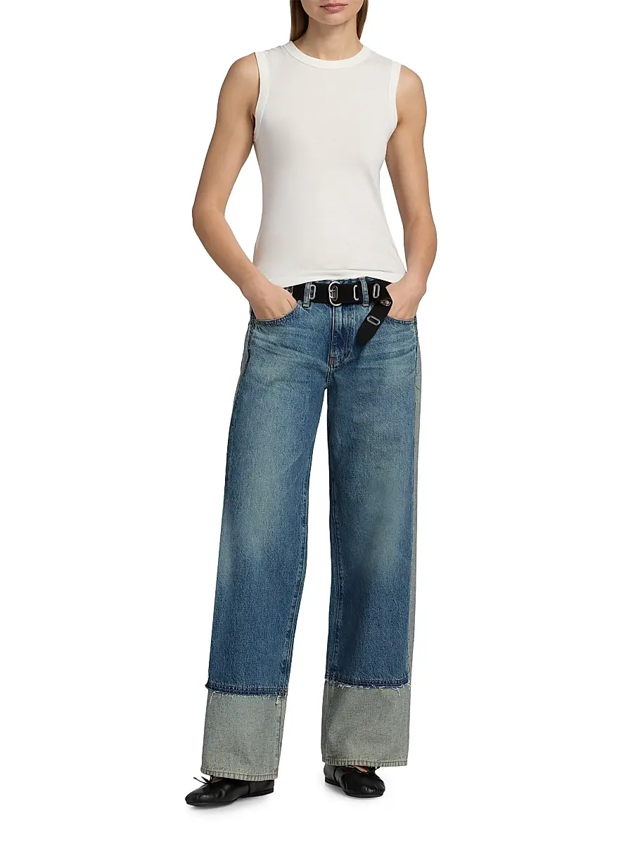 AG Jeans Women's Adria Spliced Colorblocked Low-Rise Wide-Leg Jeans | Thumbnail 2 AG Jeans Women's Adria Spliced Colorblocked Low-Rise Wide-Leg Jeans | Thumbnail 2