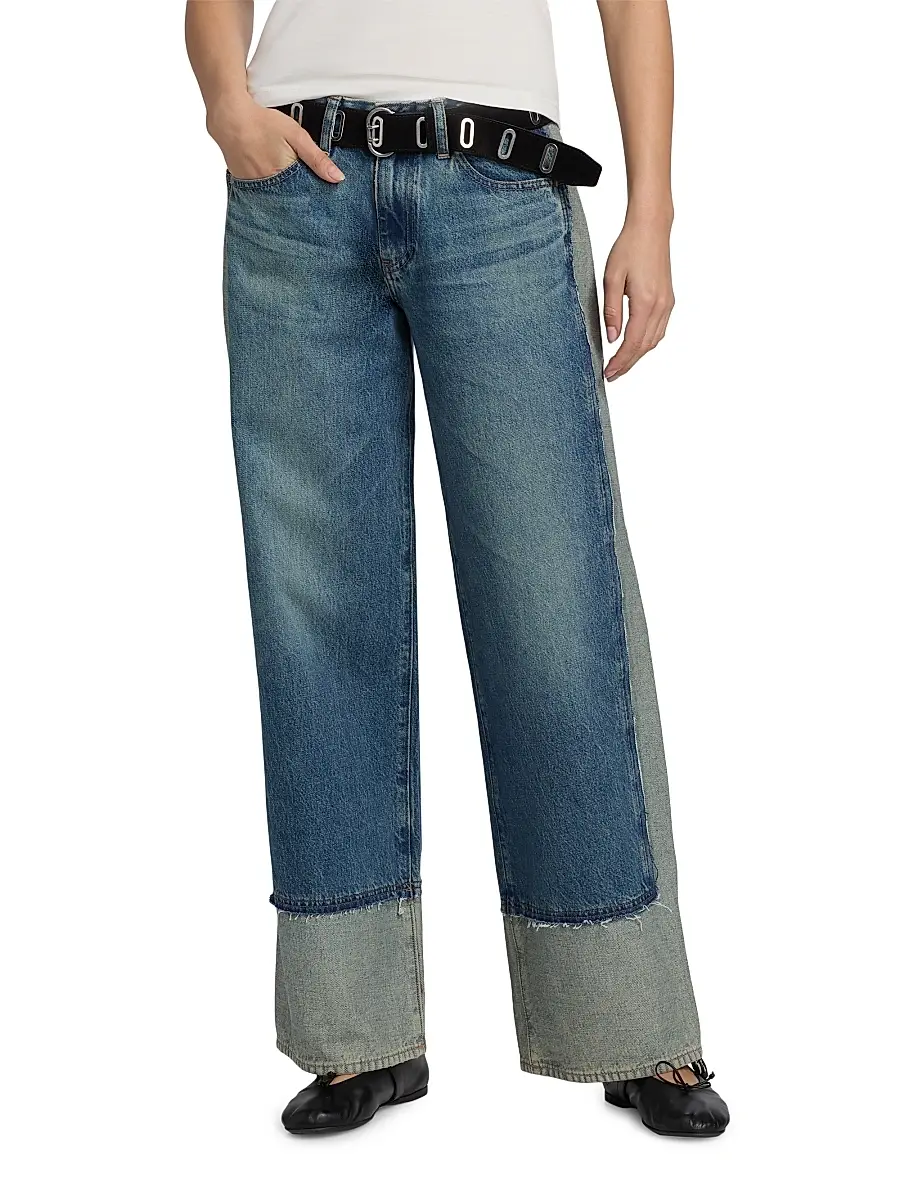 AG Jeans Women's Adria Spliced Colorblocked Low-Rise Wide-Leg Jeans | Thumbnail 3 AG Jeans Women's Adria Spliced Colorblocked Low-Rise Wide-Leg Jeans | Thumbnail 3