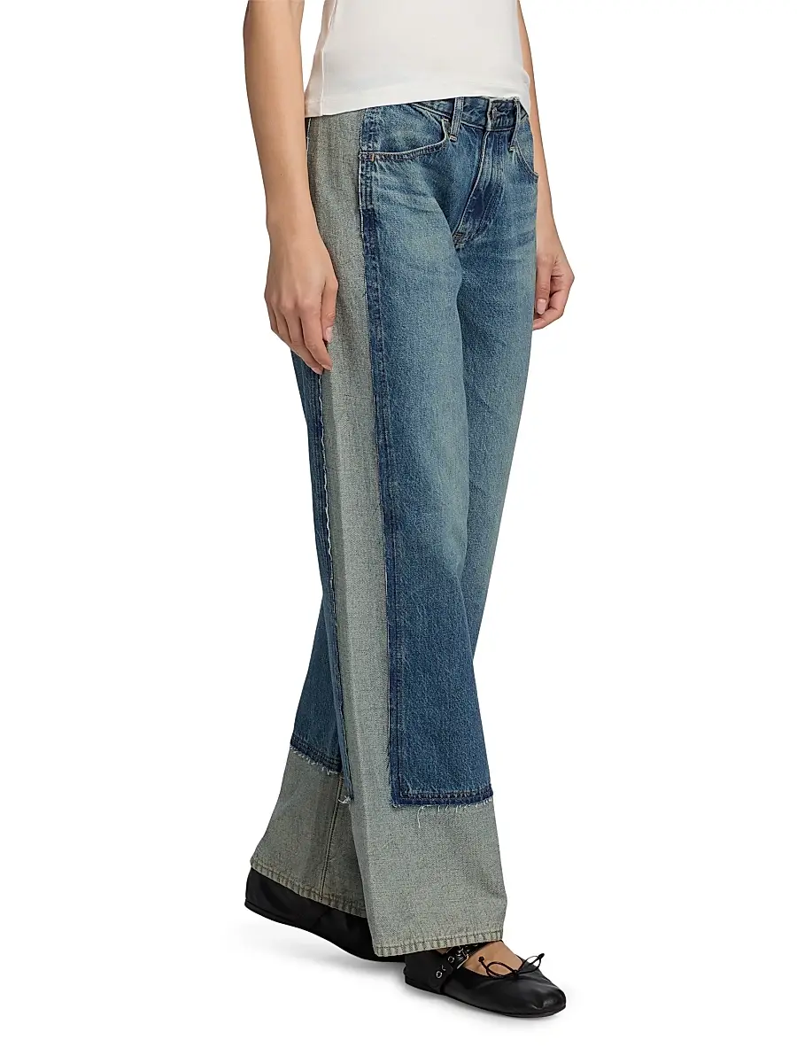 AG Jeans Women's Adria Spliced Colorblocked Low-Rise Wide-Leg Jeans | Thumbnail 4 AG Jeans Women's Adria Spliced Colorblocked Low-Rise Wide-Leg Jeans | Thumbnail 4