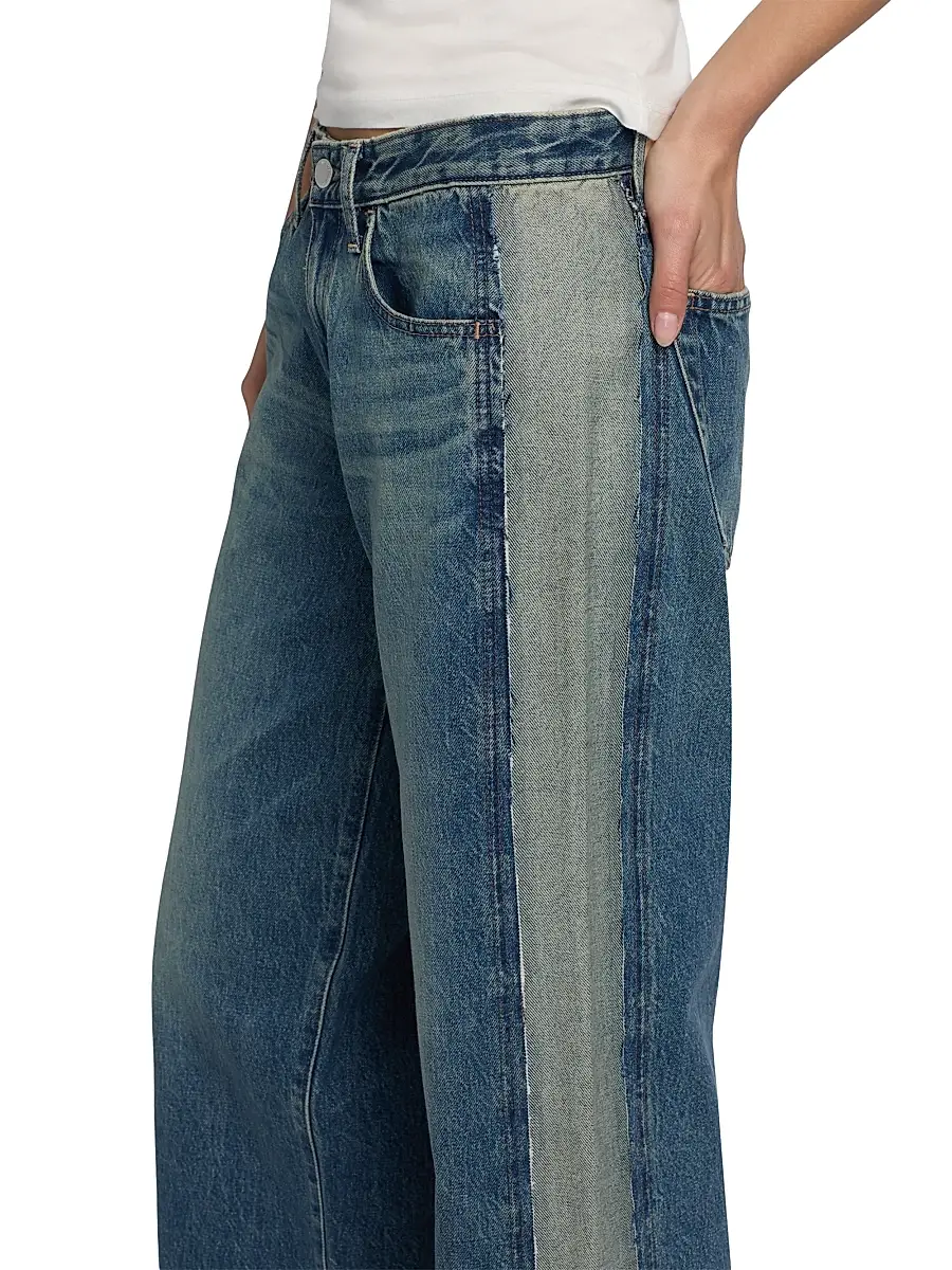 AG Jeans Women's Adria Spliced Colorblocked Low-Rise Wide-Leg Jeans | Thumbnail 6 AG Jeans Women's Adria Spliced Colorblocked Low-Rise Wide-Leg Jeans | Thumbnail 6
