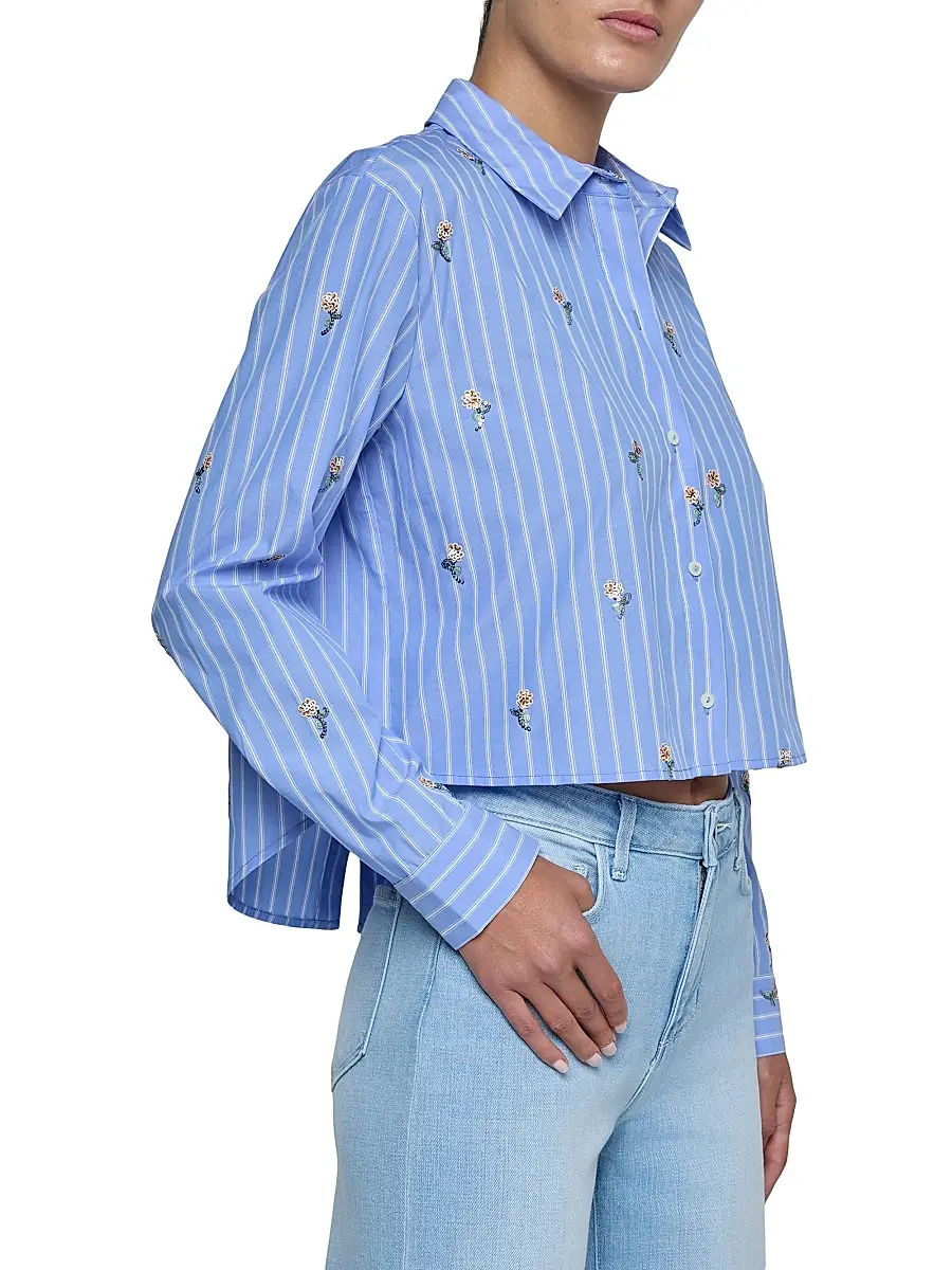 L'Agence Women's Cosette Sequin-Embellished Cropped Shirt | Thumbnail 3 L'Agence Women's Cosette Sequin-Embellished Cropped Shirt | Thumbnail 3
