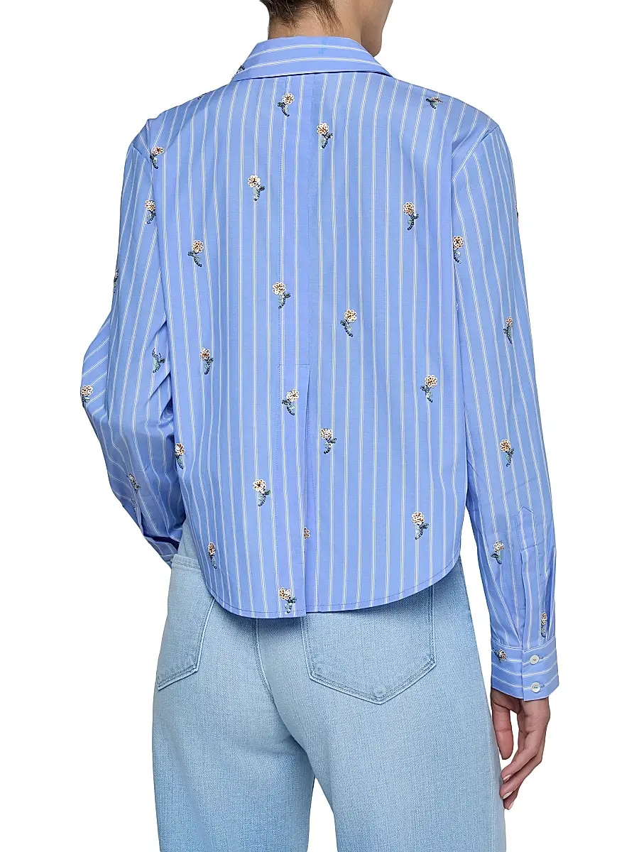 L'Agence Women's Cosette Sequin-Embellished Cropped Shirt | Thumbnail 4 L'Agence Women's Cosette Sequin-Embellished Cropped Shirt | Thumbnail 4