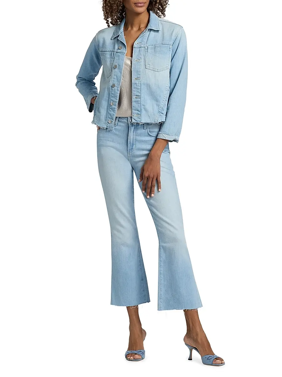L'Agence Women's Kendra High-Rise Flare Crop Jeans | Thumbnail 2 L'Agence Women's Kendra High-Rise Flare Crop Jeans | Thumbnail 2