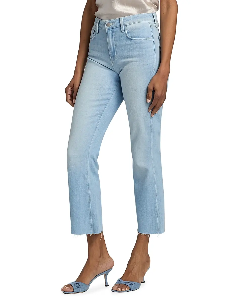L'Agence Women's Kendra High-Rise Flare Crop Jeans | Thumbnail 4 L'Agence Women's Kendra High-Rise Flare Crop Jeans | Thumbnail 4