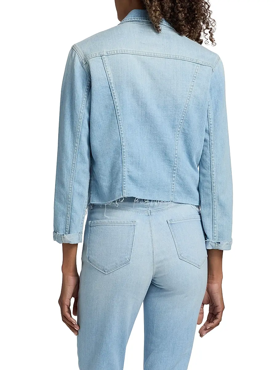 L'Agence Women's Janelle Denim Slim Raw Jacket | Thumbnail 5 L'Agence Women's Janelle Denim Slim Raw Jacket | Thumbnail 5
