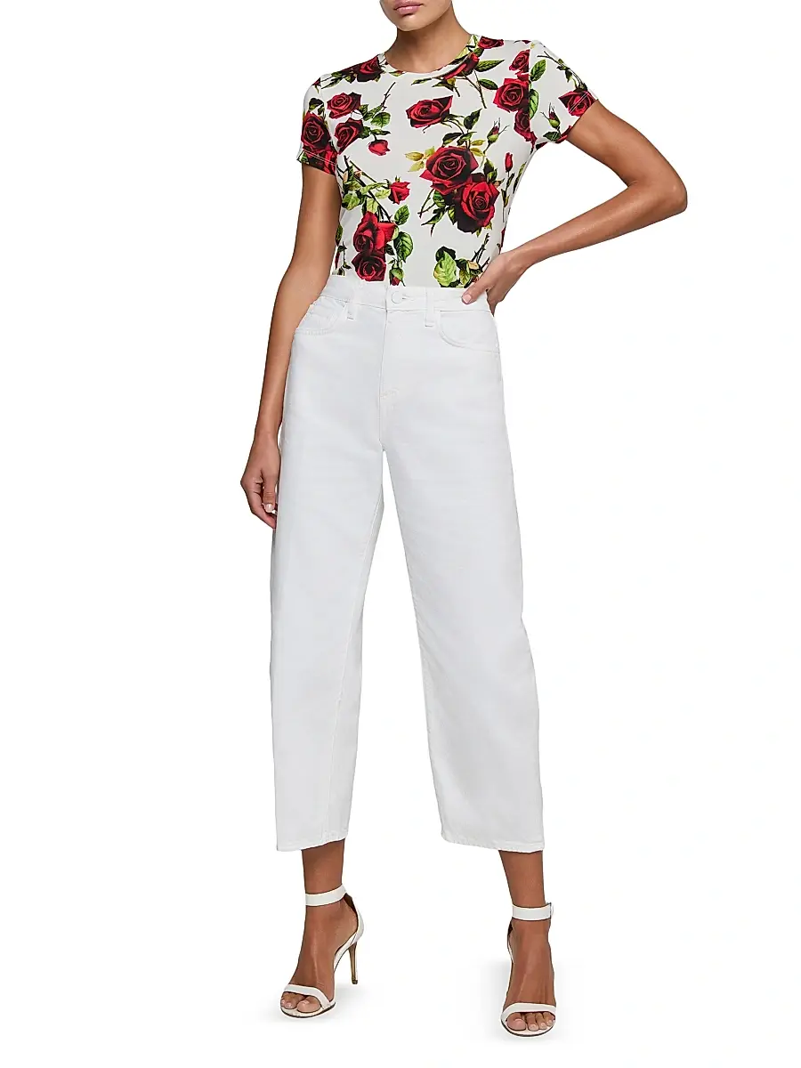 L'Agence Women's Mallis High-Rise Barrel-Leg Crop Jeans | Thumbnail 2 L'Agence Women's Mallis High-Rise Barrel-Leg Crop Jeans | Thumbnail 2