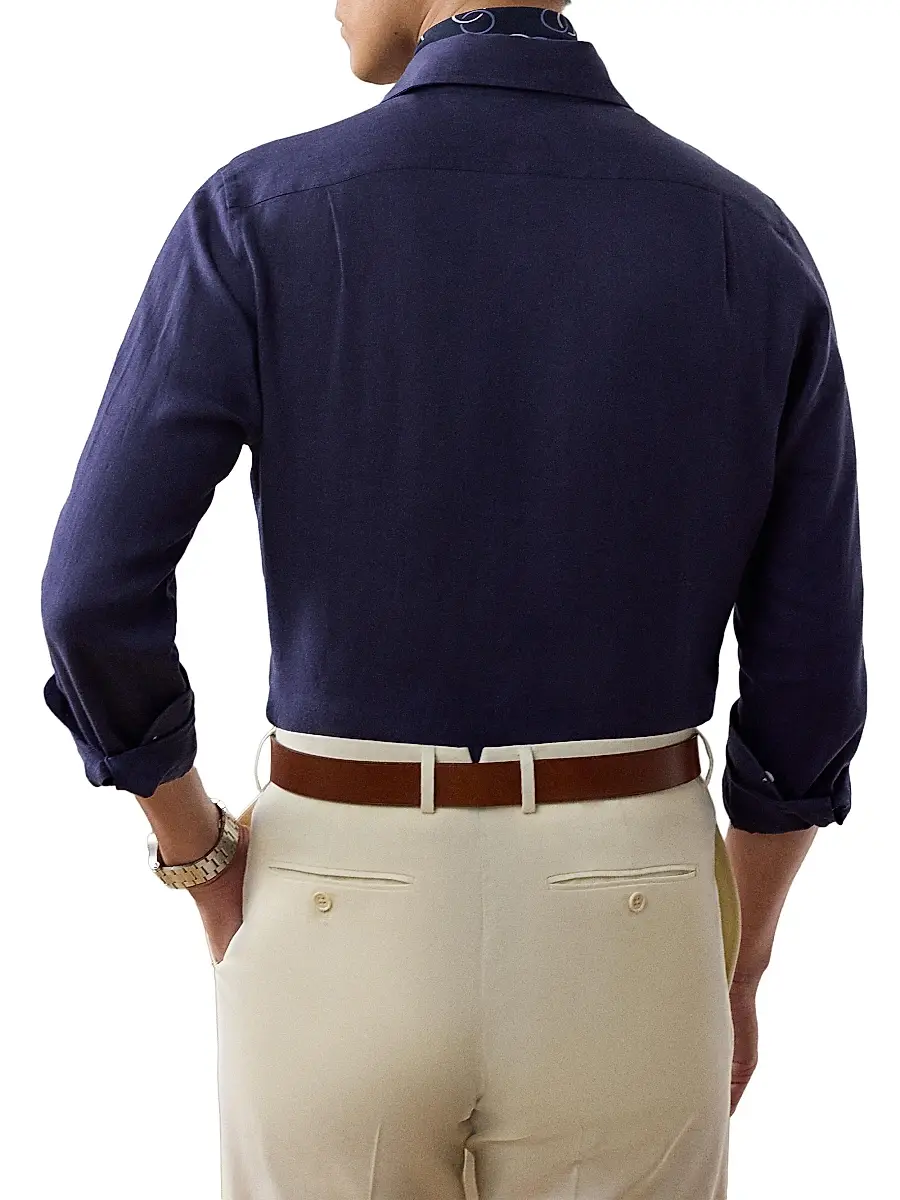 Ralph Lauren Purple Label Men's Linen Shirt | Thumbnail 3 Ralph Lauren Purple Label Men's Linen Shirt | Thumbnail 3