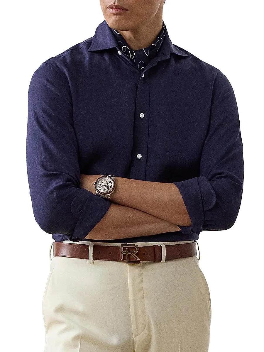 Ralph Lauren Purple Label Men's Linen Shirt | Thumbnail 5 Ralph Lauren Purple Label Men's Linen Shirt | Thumbnail 5