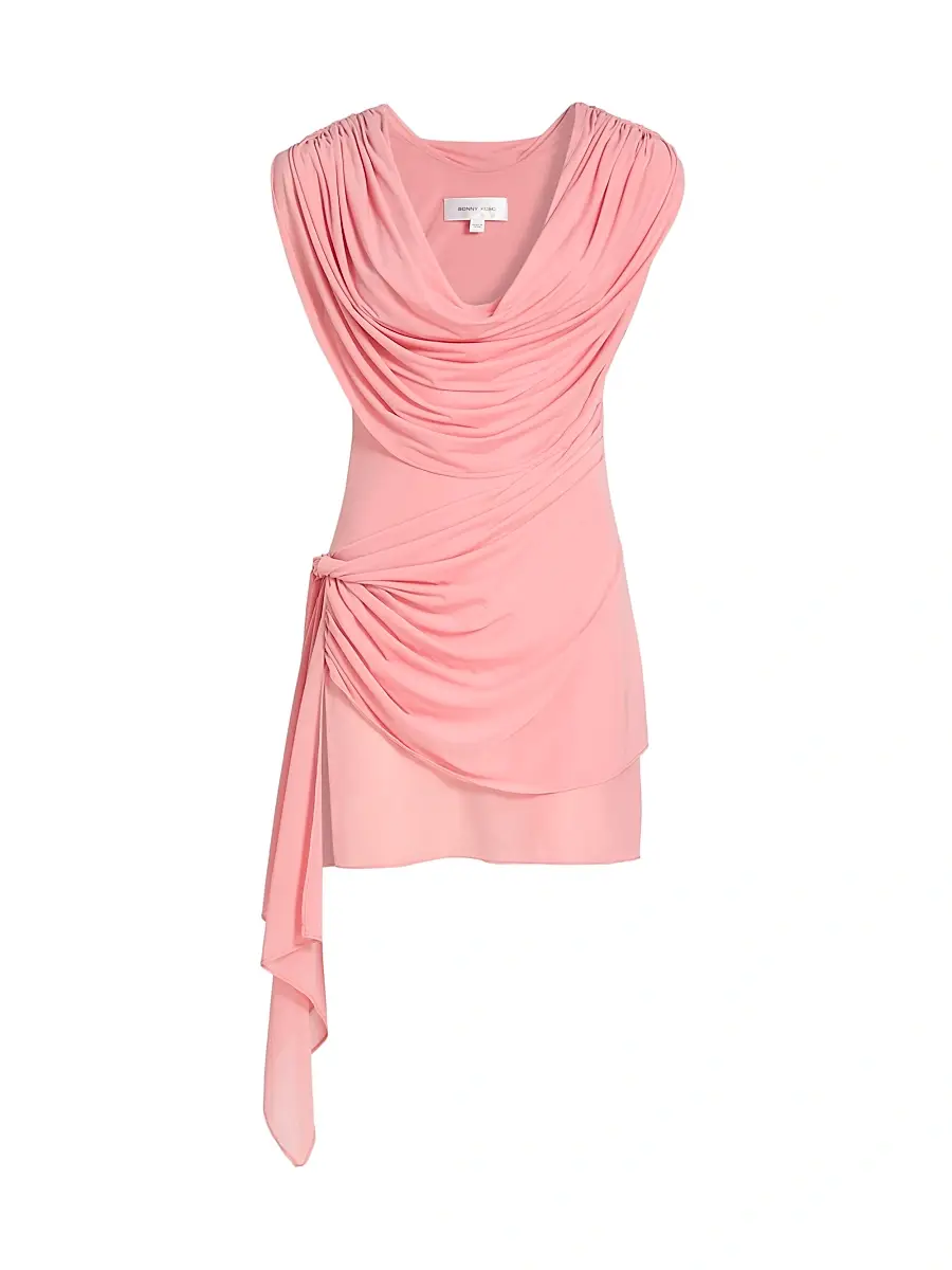 Ronny Kobo Women's Nanita Draped Minidress - Blush | Image 1 Ronny Kobo Women's Nanita Draped Minidress - Blush | Image 1