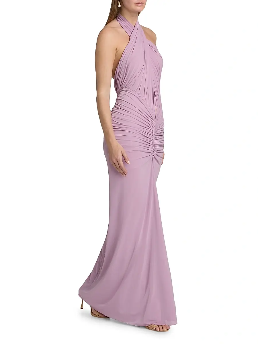Ronny Kobo Women's Monique Gathered Halterneck Dress | Thumbnail 2 Ronny Kobo Women's Monique Gathered Halterneck Dress | Thumbnail 2