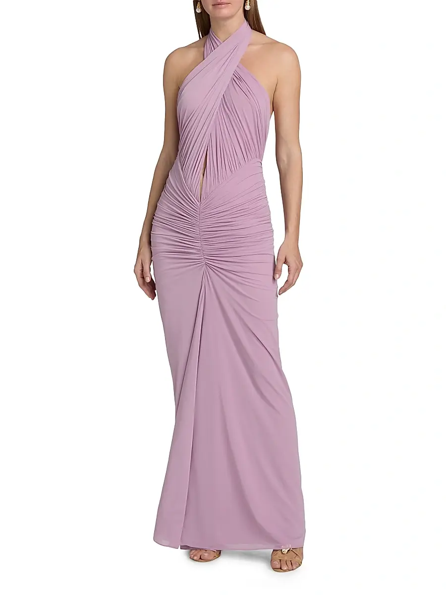 Ronny Kobo Women's Monique Gathered Halterneck Dress | Thumbnail 3 Ronny Kobo Women's Monique Gathered Halterneck Dress | Thumbnail 3