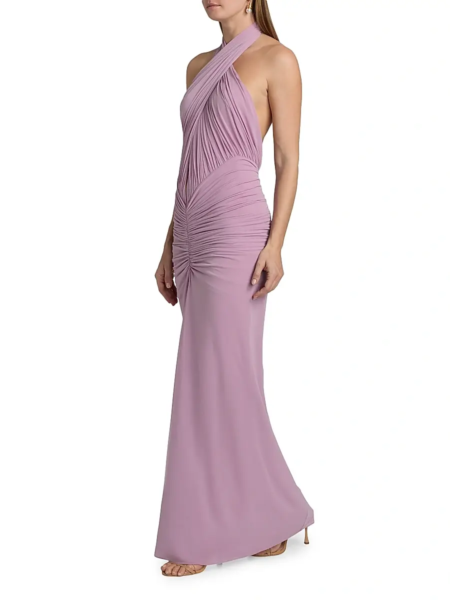 Ronny Kobo Women's Monique Gathered Halterneck Dress | Thumbnail 4 Ronny Kobo Women's Monique Gathered Halterneck Dress | Thumbnail 4