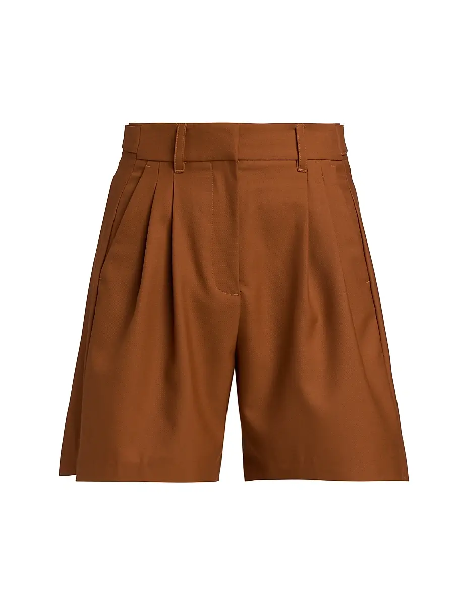 Ronny Kobo Women's Andora Wool-Blend Long Shorts - Rust | Image 1 Ronny Kobo Women's Andora Wool-Blend Long Shorts - Rust | Image 1