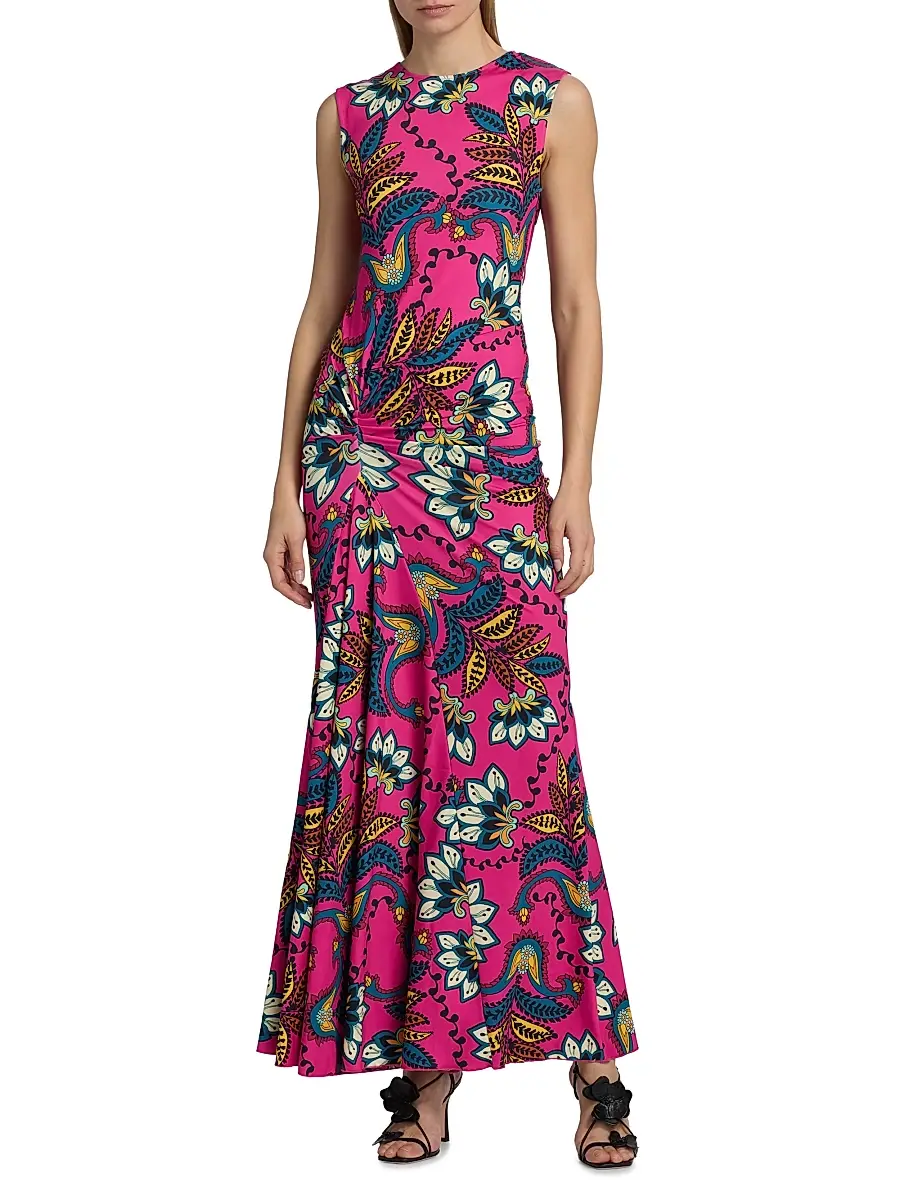 EYWASOULS MALIBU Women's Annie Paisley Sleeveless Maxi Dress | Thumbnail 3