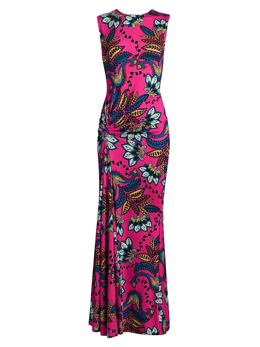 EYWASOULS MALIBU Women's Annie Paisley Sleeveless Maxi Dress