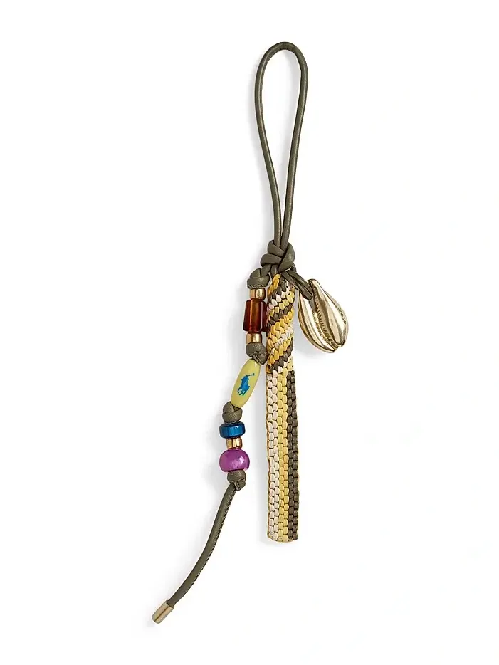 Polo Ralph Lauren Women's Woven Leather & Bead Bag Charm