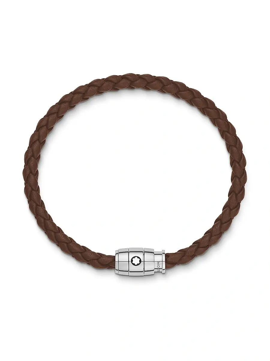 Montblanc Men's Leather & Stainless Steel Bracelet | Thumbnail 2
