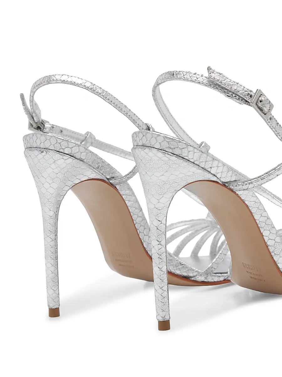 Schutz Women's Seraphine 110MM Snakeskin-Embossed Leather Peep-Toe Sandals | Thumbnail 3 Schutz Women's Seraphine 110MM Snakeskin-Embossed Leather Peep-Toe Sandals | Thumbnail 3