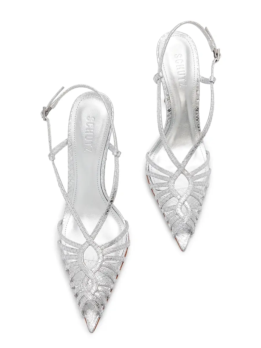 Schutz Women's Seraphine 110MM Snakeskin-Embossed Leather Peep-Toe Sandals | Thumbnail 4 Schutz Women's Seraphine 110MM Snakeskin-Embossed Leather Peep-Toe Sandals | Thumbnail 4