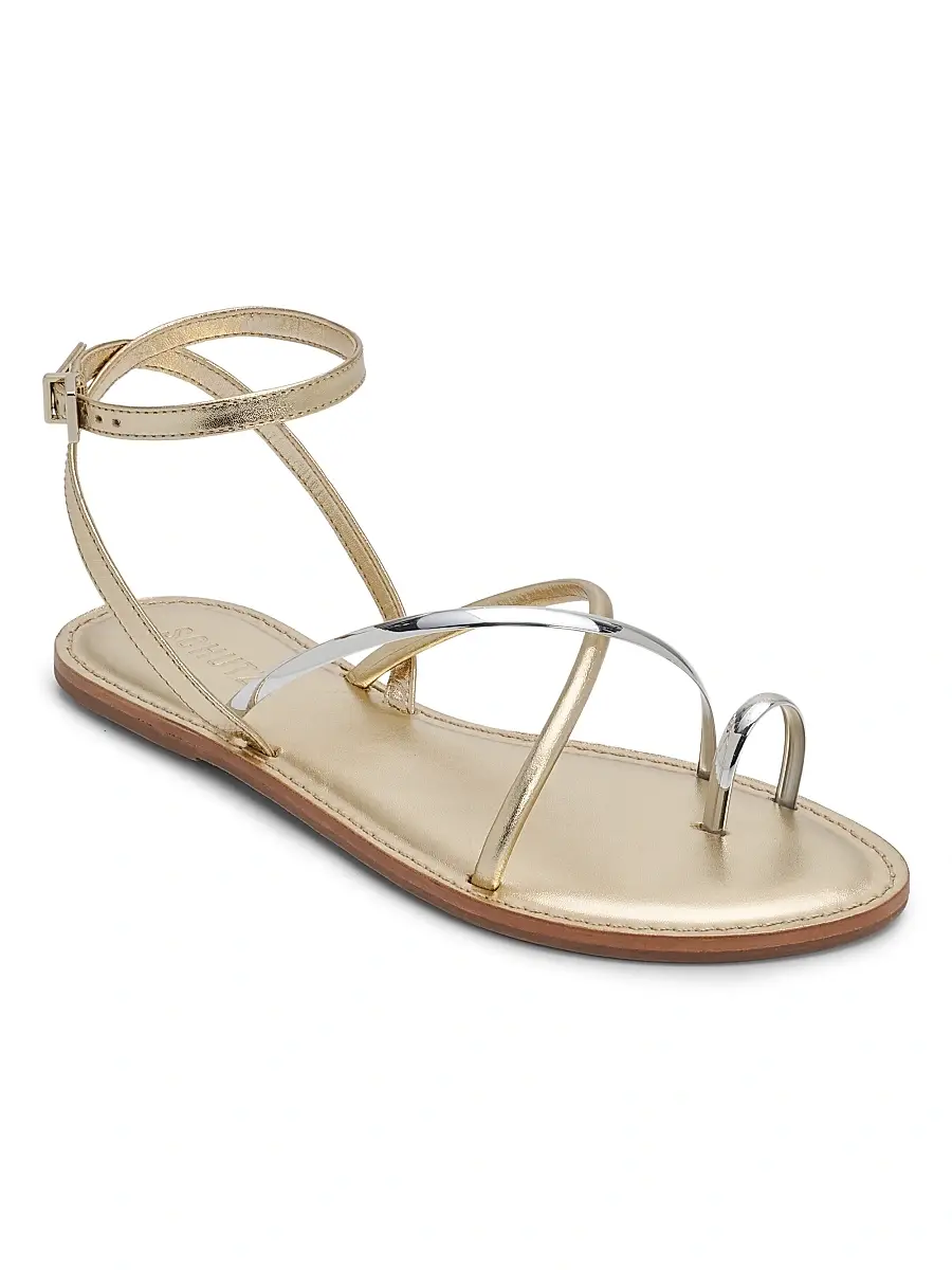 Schutz Women's Valeria Leather Flat Sandals | Thumbnail 2 Schutz Women's Valeria Leather Flat Sandals | Thumbnail 2