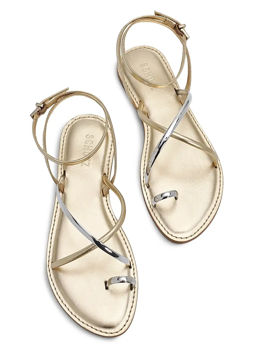Schutz Women's Valeria Leather Flat Sandals | Thumbnail 4 Schutz Women's Valeria Leather Flat Sandals | Thumbnail 4
