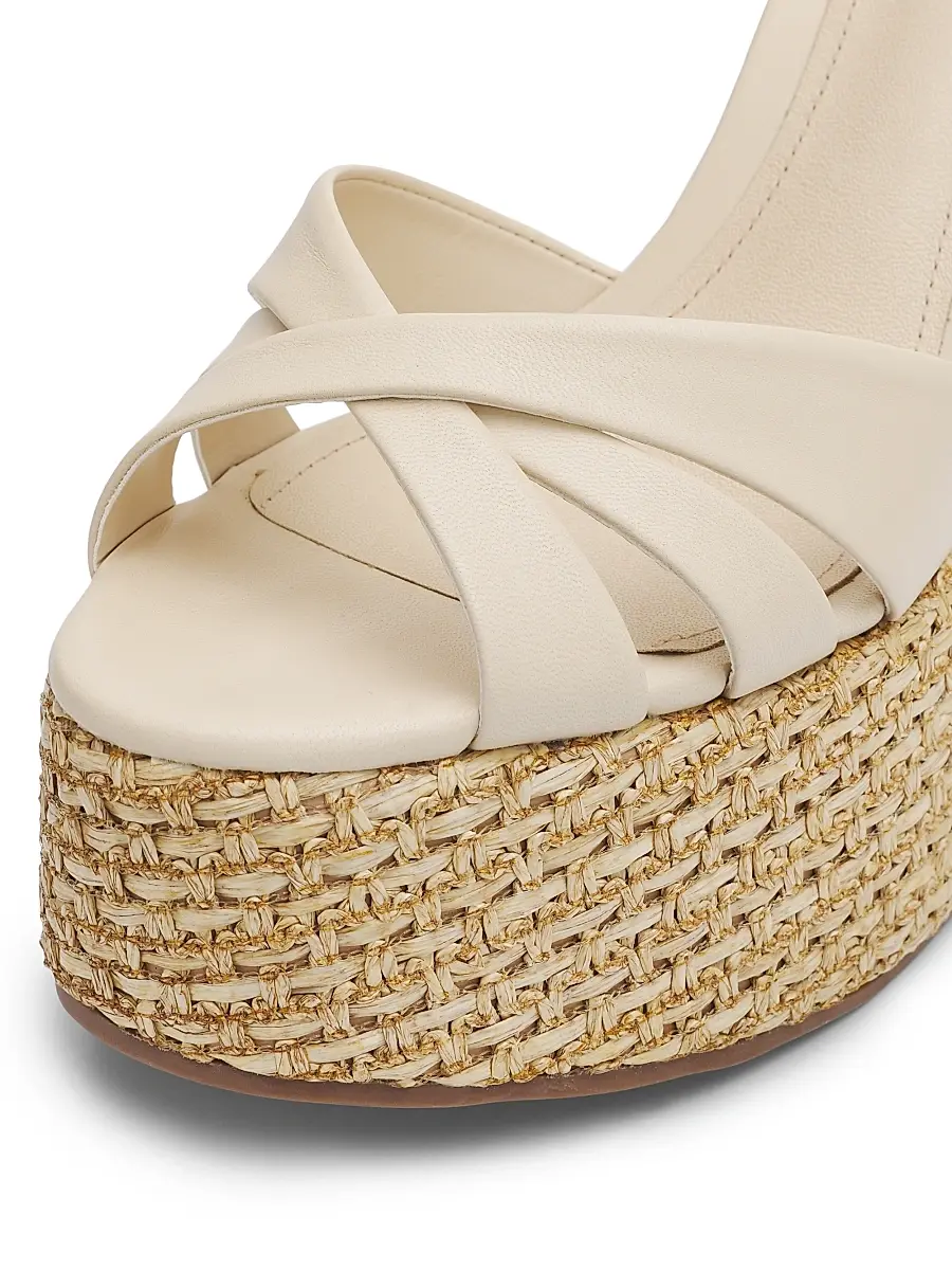 Schutz Women's Keefa 120MM Leather-Raffia Wedge Sandals | Thumbnail 5 Schutz Women's Keefa 120MM Leather-Raffia Wedge Sandals | Thumbnail 5