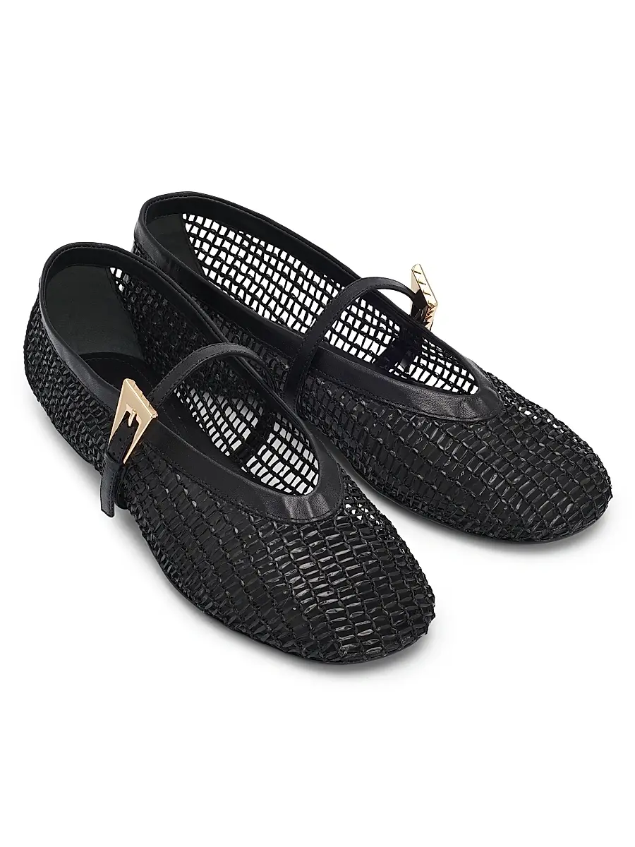 Schutz Women's Sylvie Woven Leather Ballerina Flats | Thumbnail 2 Schutz Women's Sylvie Woven Leather Ballerina Flats | Thumbnail 2