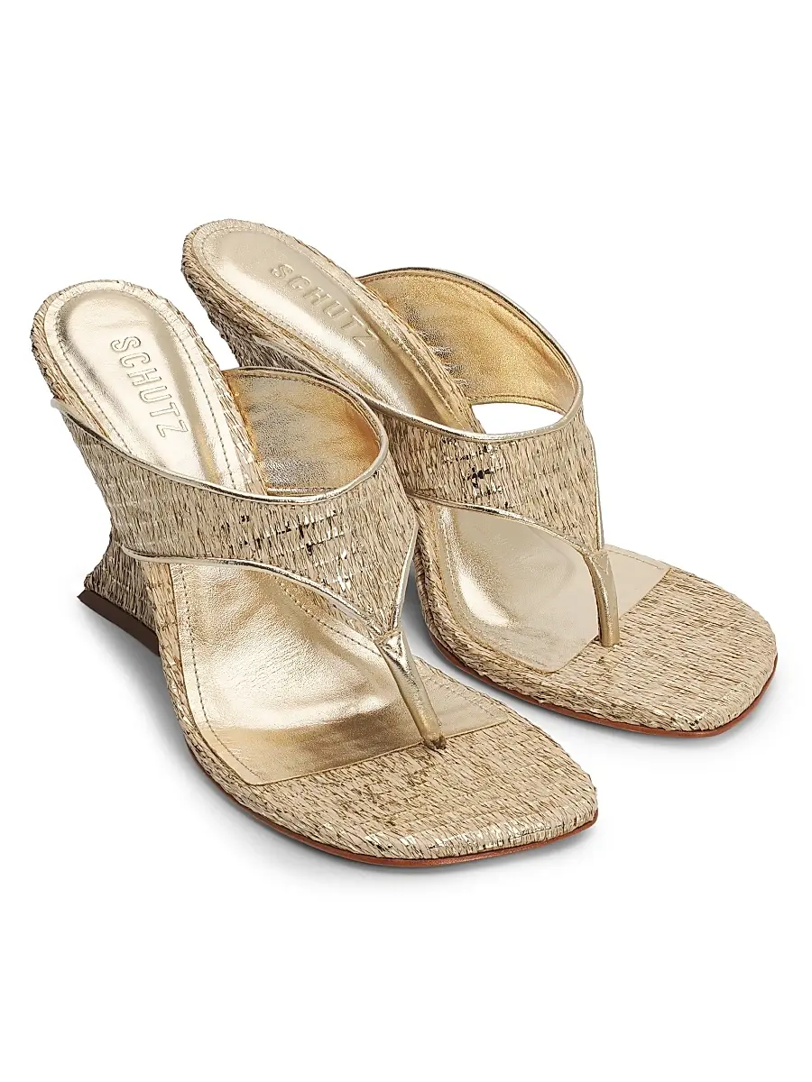 Schutz Women's Maya 95MM Leather Wedge Sandals | Thumbnail 2 Schutz Women's Maya 95MM Leather Wedge Sandals | Thumbnail 2