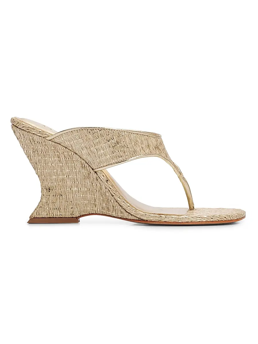 Schutz Women's Maya 95MM Leather Wedge Sandals