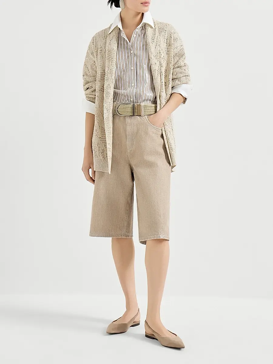 Brunello Cucinelli Women's Dazzling Stripes Shirt in Cotton Poplin | Thumbnail 5