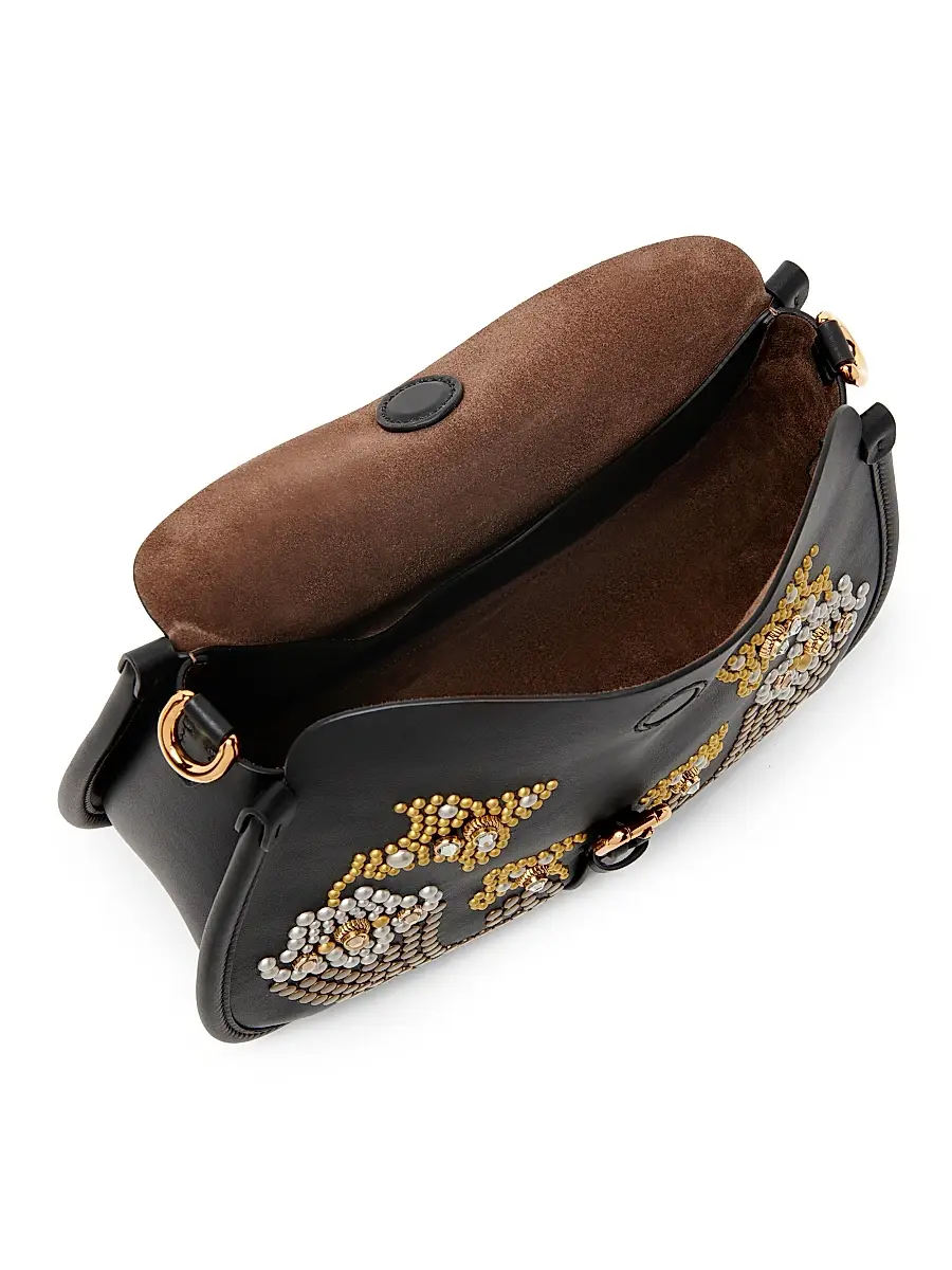 Etro Women's Medium Pony Studded Leather Shoulder Bag | Thumbnail 4 Etro Women's Medium Pony Studded Leather Shoulder Bag | Thumbnail 4