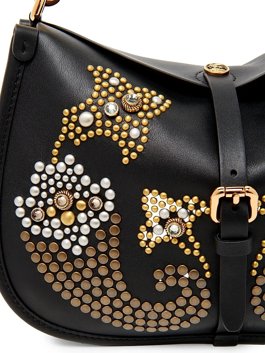 Etro Women's Medium Pony Studded Leather Shoulder Bag | Thumbnail 5 Etro Women's Medium Pony Studded Leather Shoulder Bag | Thumbnail 5