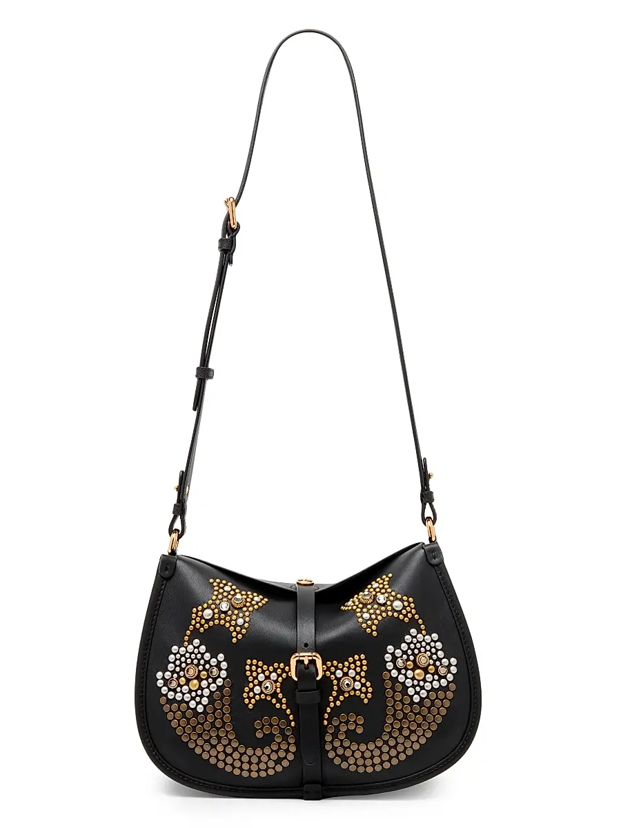 Etro Women's Medium Pony Studded Leather Shoulder Bag | Thumbnail 7 Etro Women's Medium Pony Studded Leather Shoulder Bag | Thumbnail 7