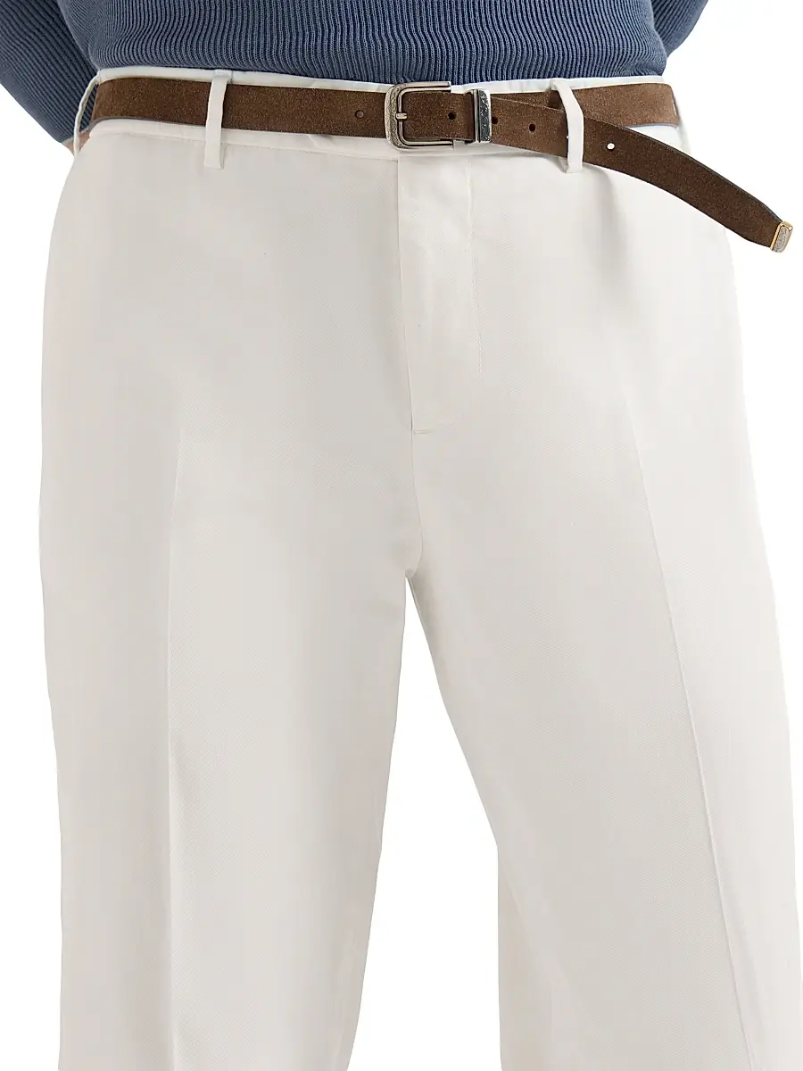 Brunello Cucinelli Men's Garment Dyed Italian Fit Trousers | Thumbnail 4