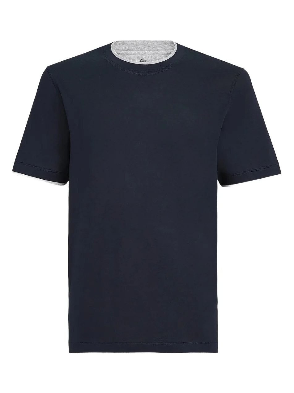 Men's Silk and Cotton Lightweight Jersey Crew-Neck T Shirt Men's Silk and Cotton Lightweight Jersey Crew-Neck T Shirt