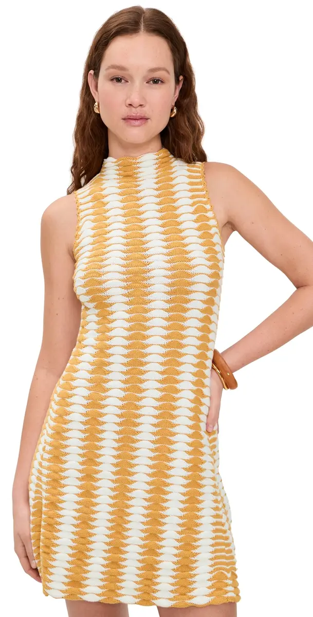De Loreta Monte Knit Dress Yellow White | Image 1 De Loreta Monte Knit Dress Yellow White | Image 1