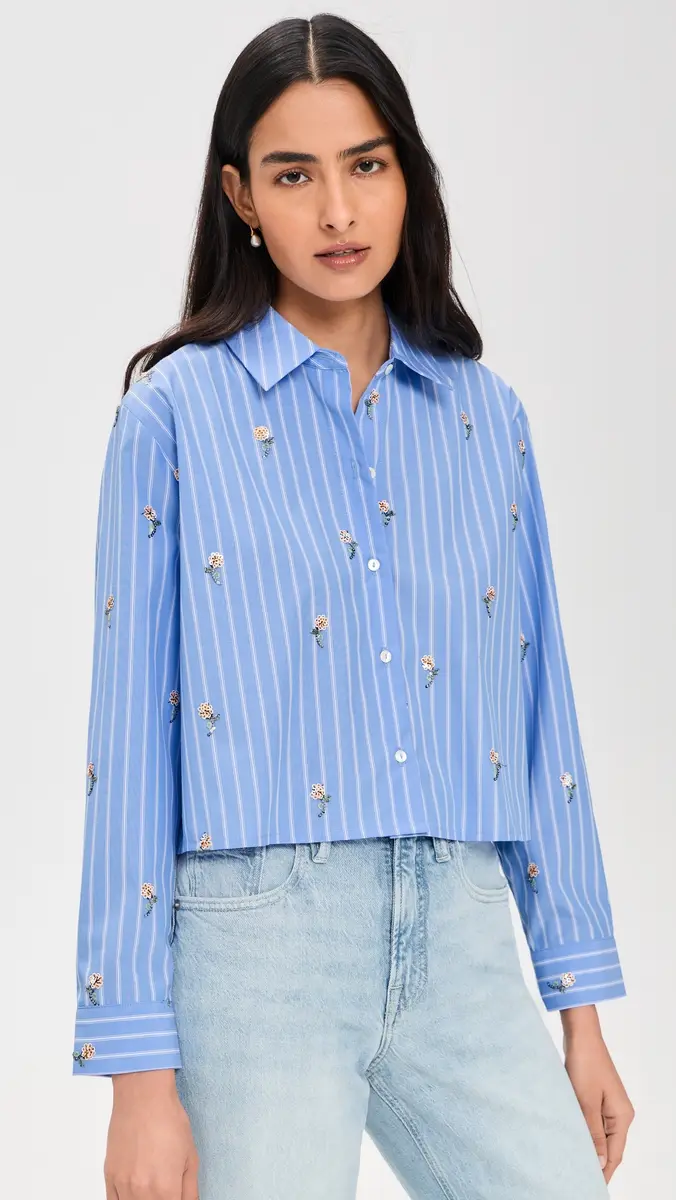 L'Agence Cosette Crop High Low Shirt | Thumbnail 2 L'Agence Cosette Crop High Low Shirt | Thumbnail 2