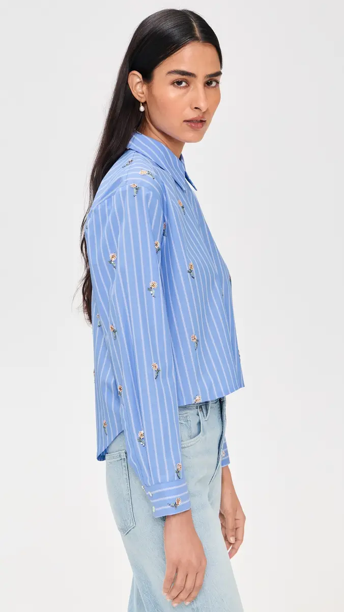 L'Agence Cosette Crop High Low Shirt | Thumbnail 4 L'Agence Cosette Crop High Low Shirt | Thumbnail 4