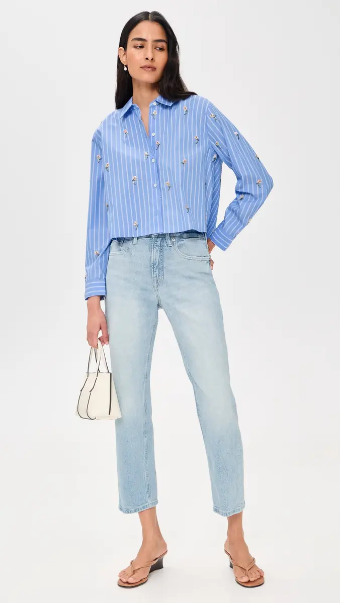 L'Agence Cosette Crop High Low Shirt | Thumbnail 5 L'Agence Cosette Crop High Low Shirt | Thumbnail 5