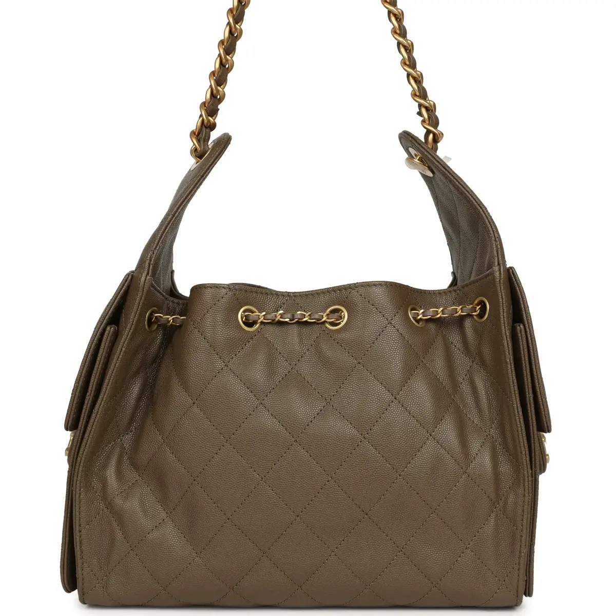 Chanel Chanel Small 25 Hobo Bag Dark Khaki Caviar Antique Gold Hardware | Thumbnail 4 Chanel Chanel Small 25 Hobo Bag Dark Khaki Caviar Antique Gold Hardware | Thumbnail 4