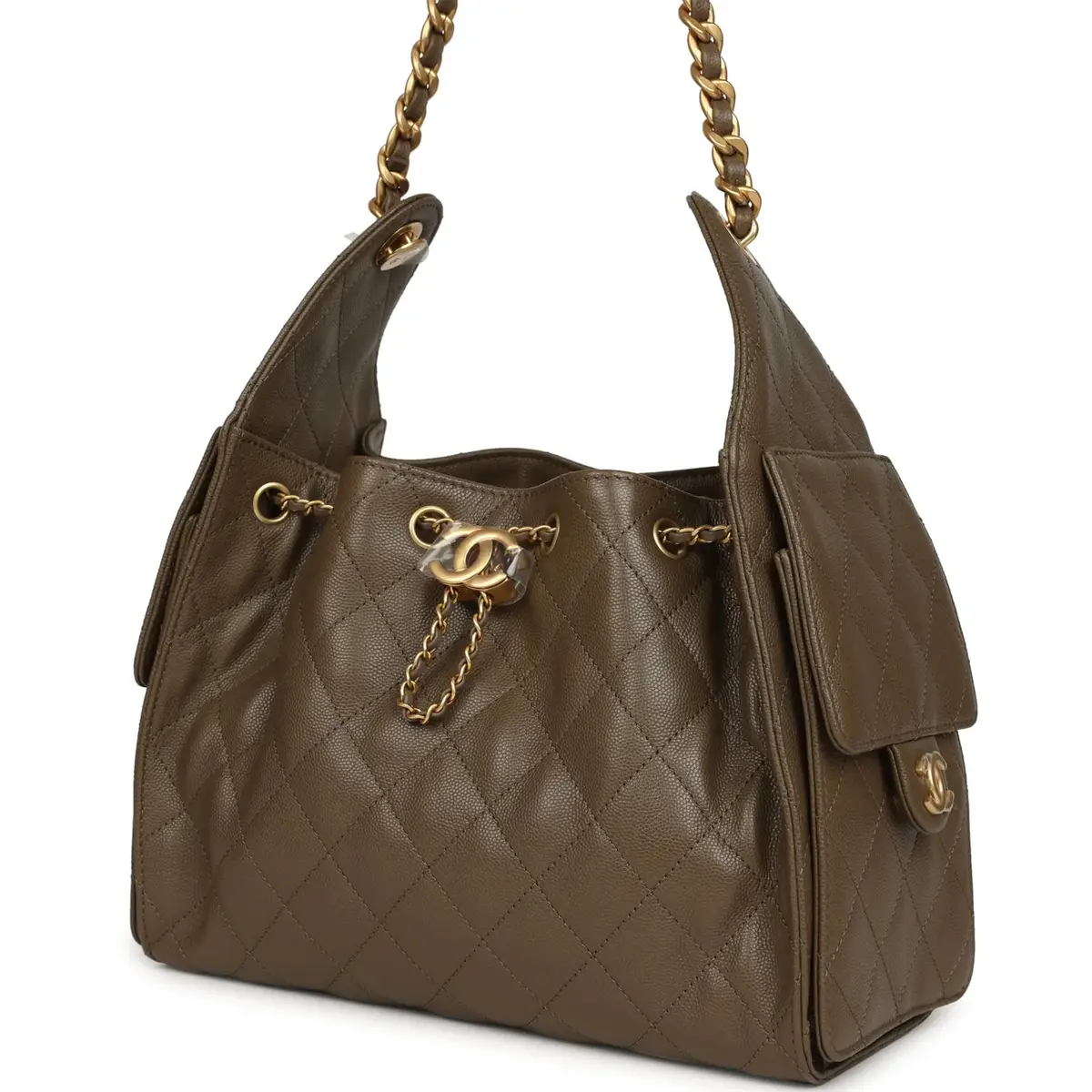 Chanel Chanel Small 25 Hobo Bag Dark Khaki Caviar Antique Gold Hardware | Thumbnail 5 Chanel Chanel Small 25 Hobo Bag Dark Khaki Caviar Antique Gold Hardware | Thumbnail 5