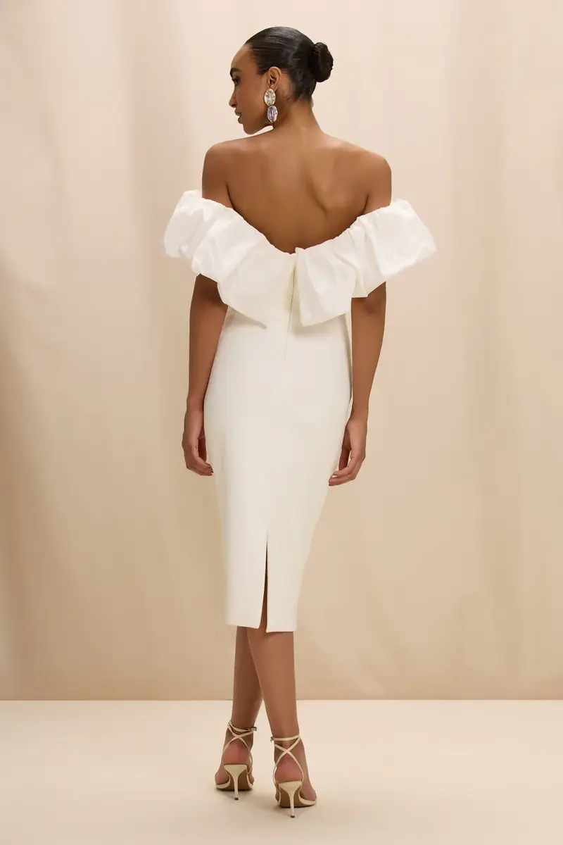 PatBo TAFFETA TARSILA RUFFLE MIDI DRESS | Thumbnail 4