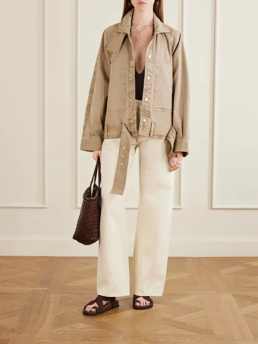 Co Belted tton-gabardine Jacket | Thumbnail 2 Co Belted tton-gabardine Jacket | Thumbnail 2