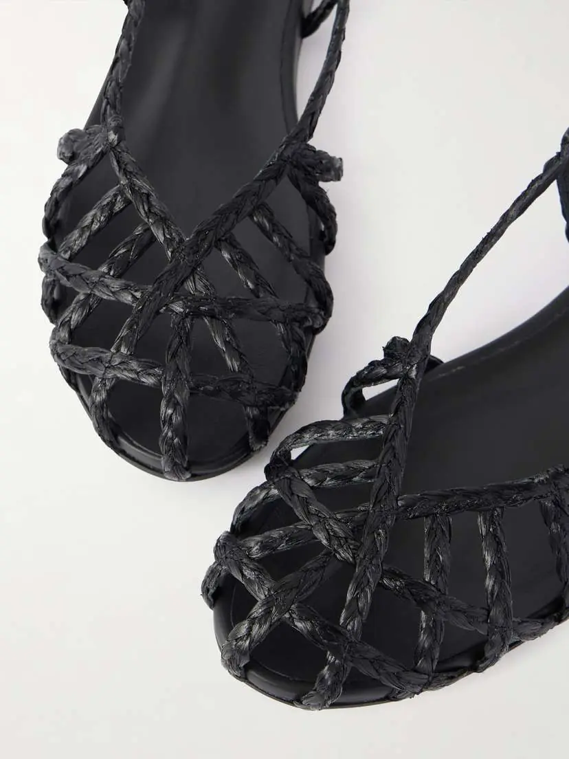 Ancient Greek Sandals Kardia Leather-trimmed Raffia Sandals | Thumbnail 5 Ancient Greek Sandals Kardia Leather-trimmed Raffia Sandals | Thumbnail 5