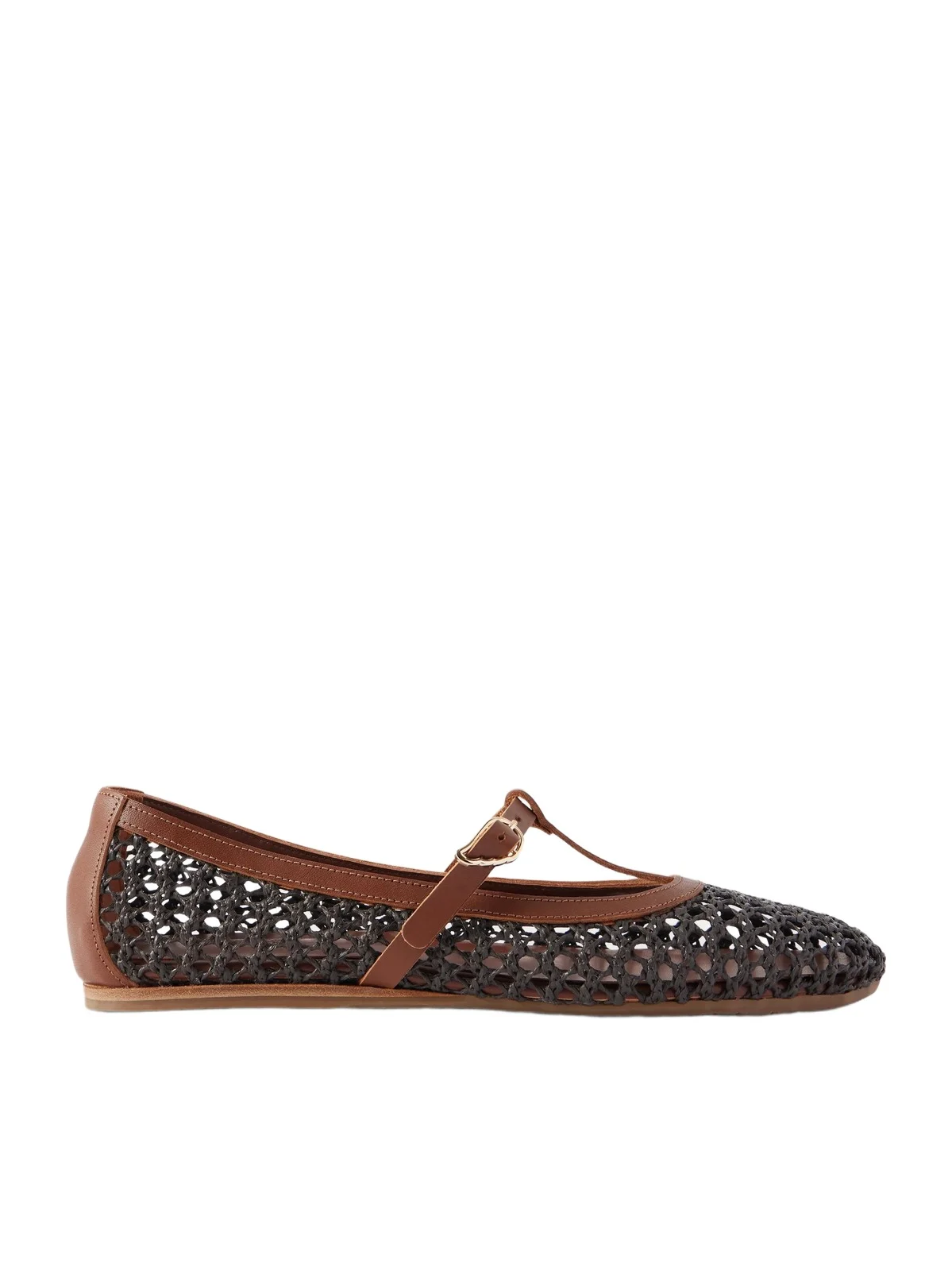 Aerati Leather-trimmed Woven Raffia Ballet Flats Aerati Leather-trimmed Woven Raffia Ballet Flats