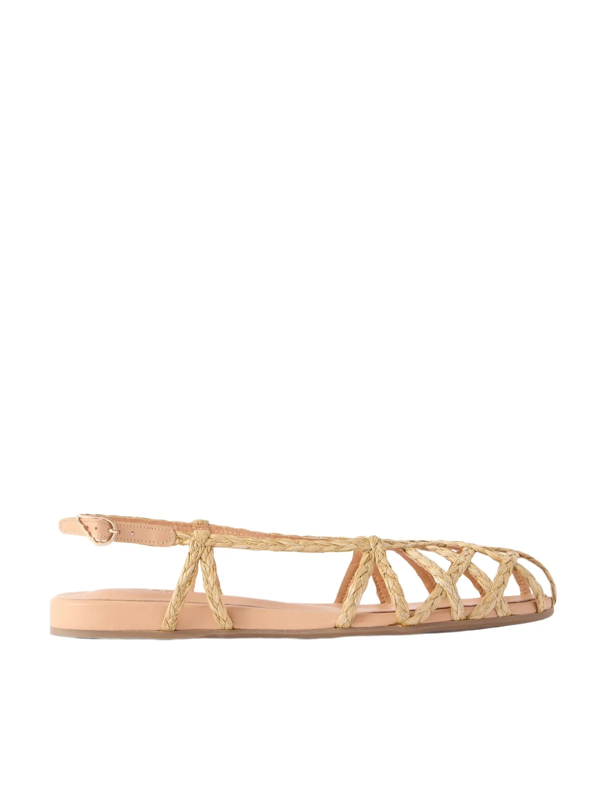 Ancient Greek Sandals Kardia Leather-trimmed Raffia Sandals
