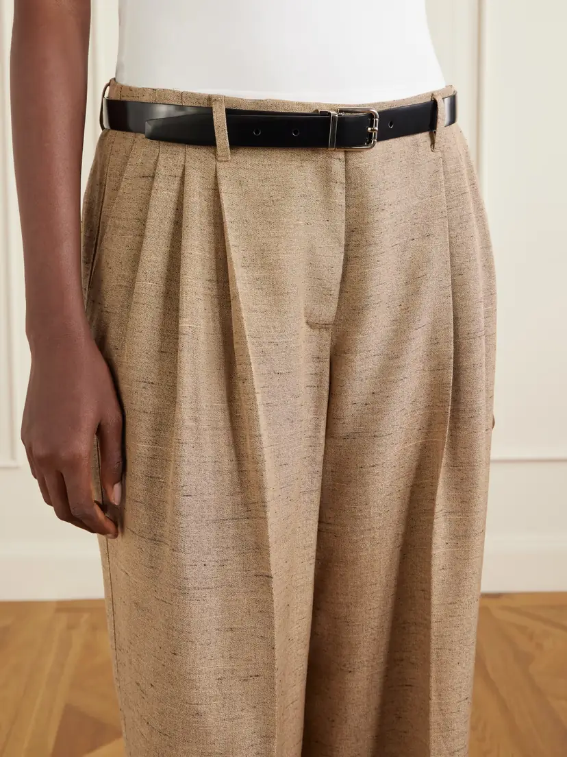 Dolce & Gabbana Belted Dupioni Wide-leg Pants | Thumbnail 4