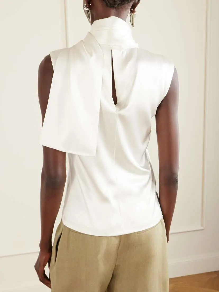 Bottega Veneta Tie-detailed Stretch-silk Satin Top | Thumbnail 4 Bottega Veneta Tie-detailed Stretch-silk Satin Top | Thumbnail 4